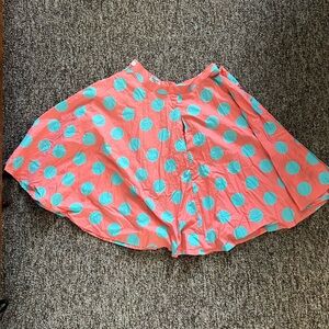 Magnolia Pearl Coral and Aqua Polka Dot A-Line Skirt